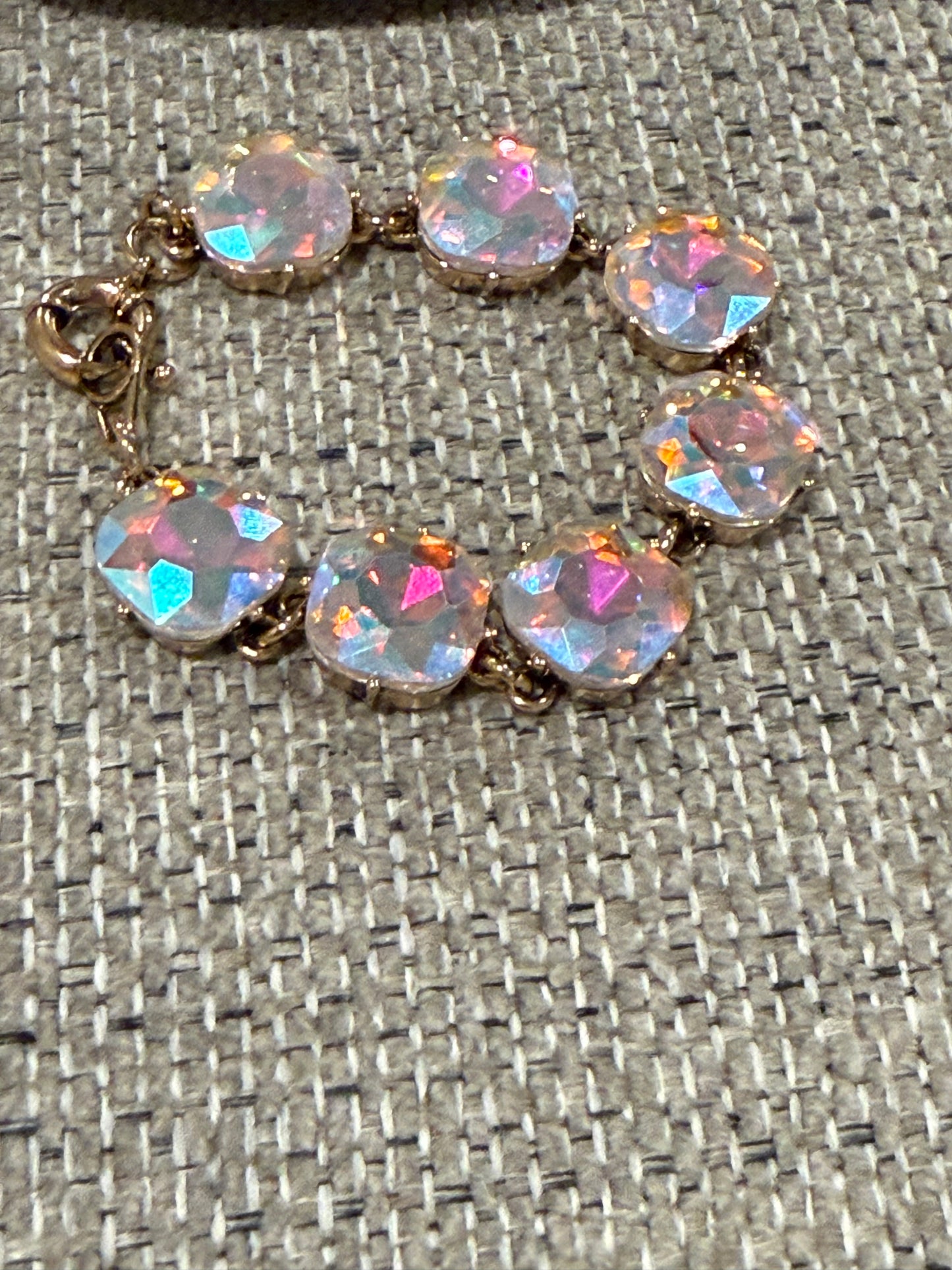 Gold and Iridescent Gem Bracelet