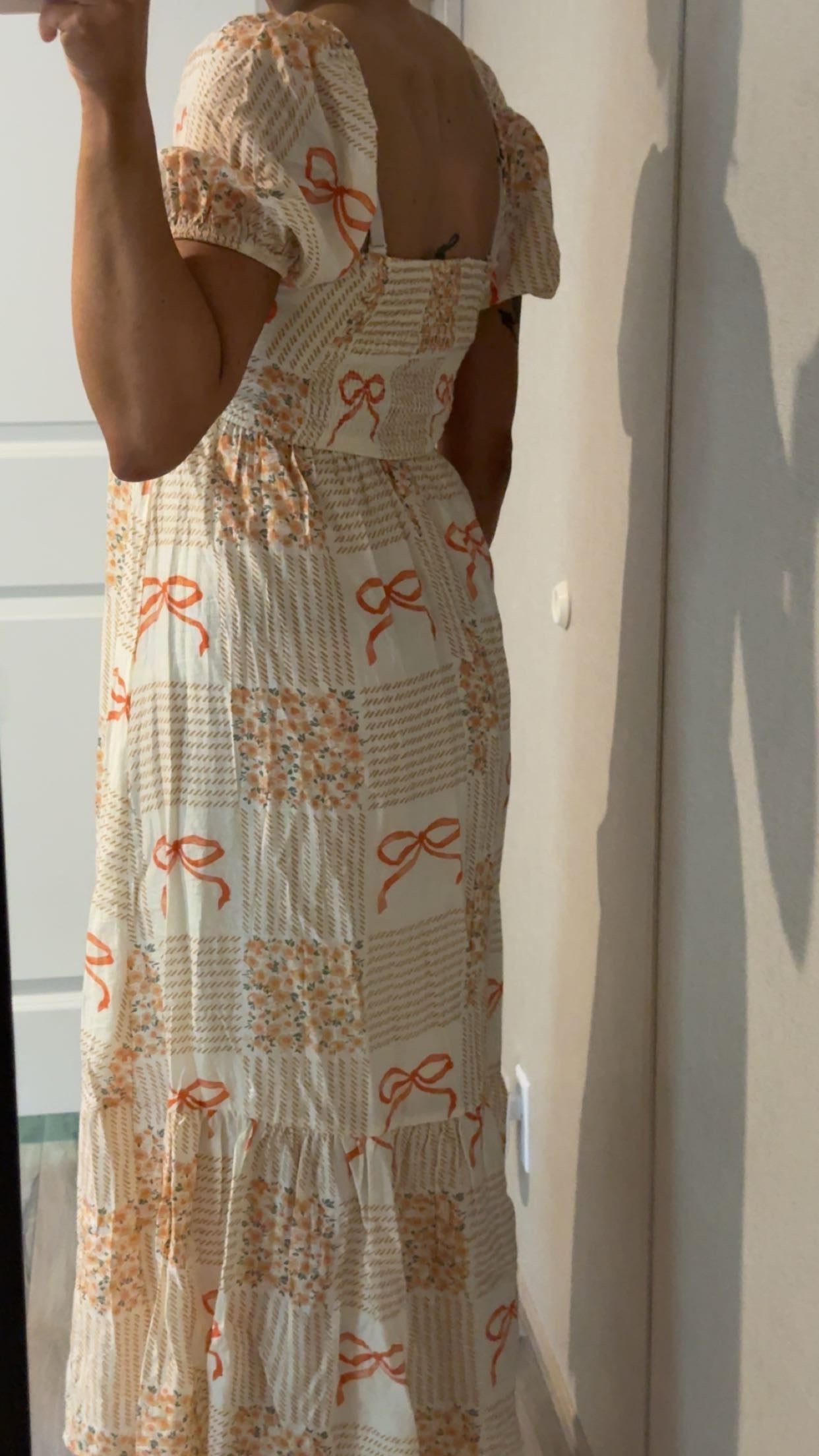 Orange Bow w/ Flower Dress