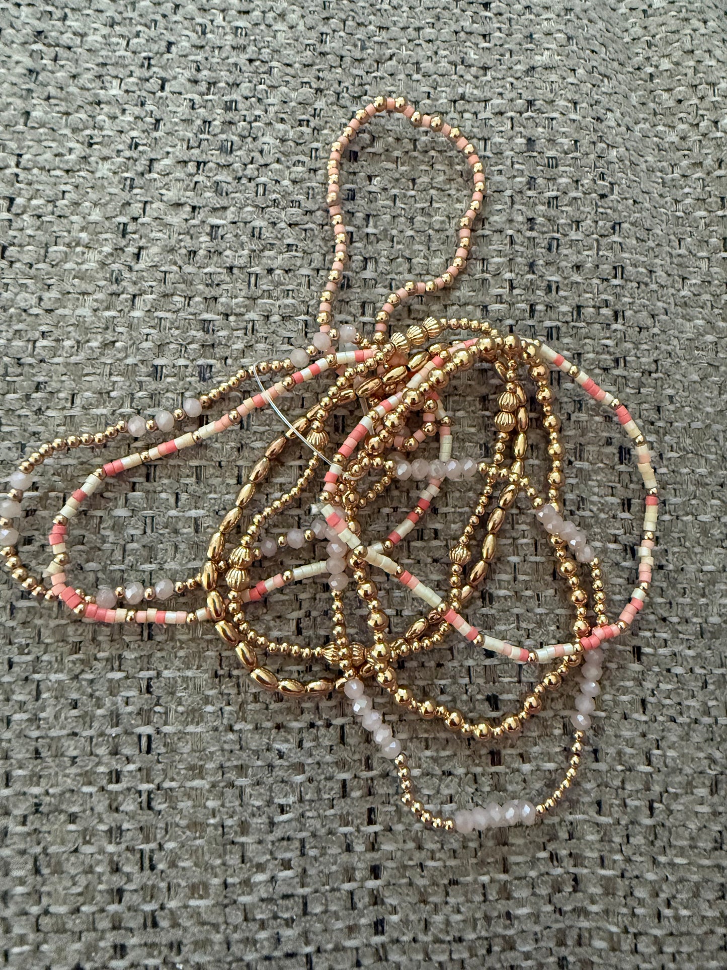 Pink & Gold 8 Pc Bracelet Set