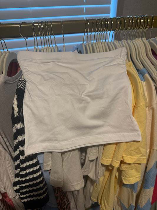 White Bandeau Top