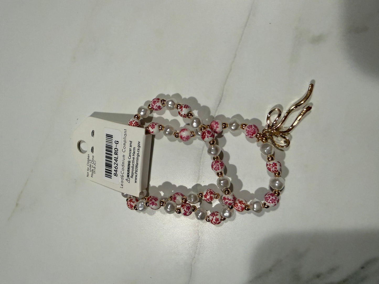 Pink Floral Bow Bracelets