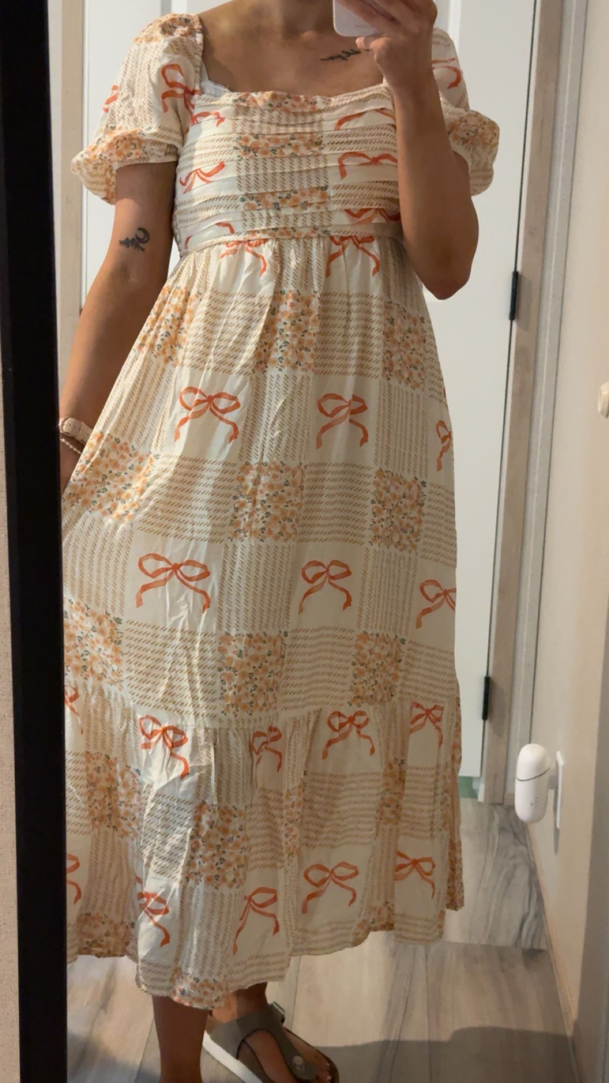 Orange Bow w/ Flower Dress