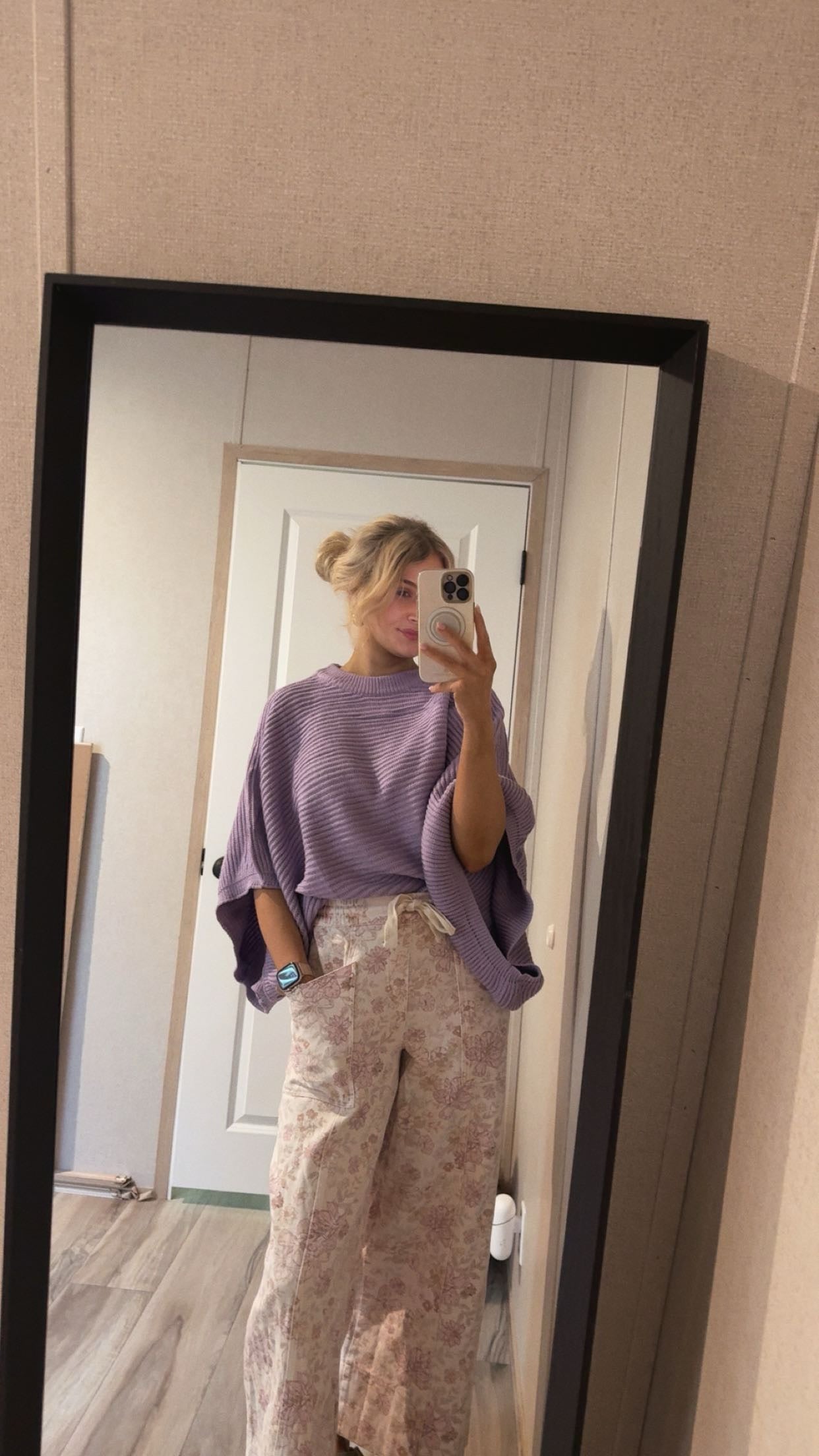 Multicolor Floral Drawstring Denim