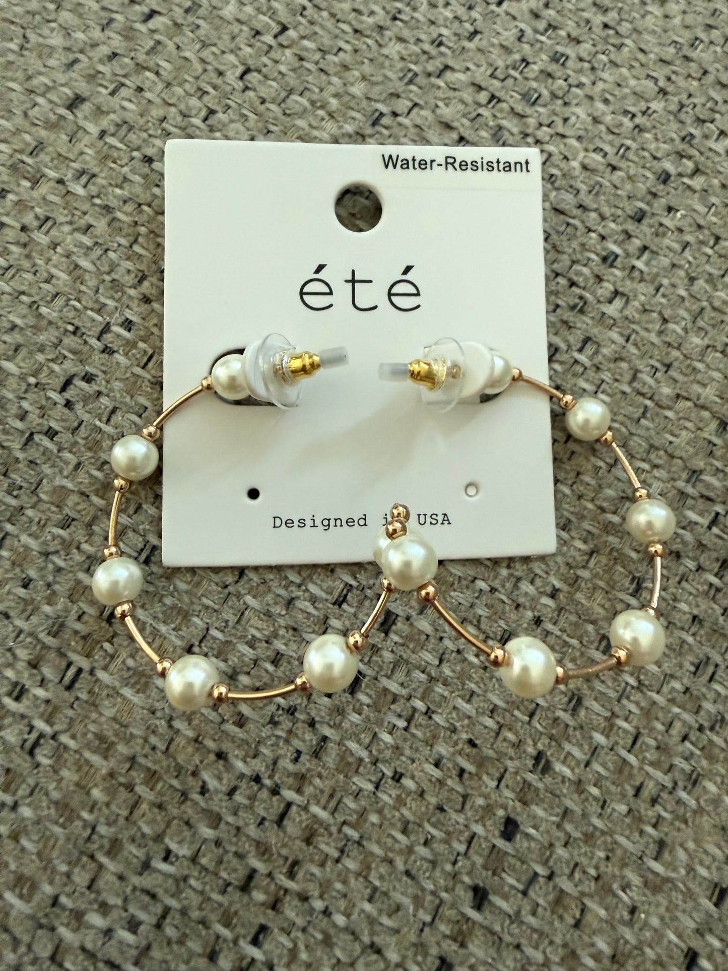 Gold & Pearl Water Resistant Earrings