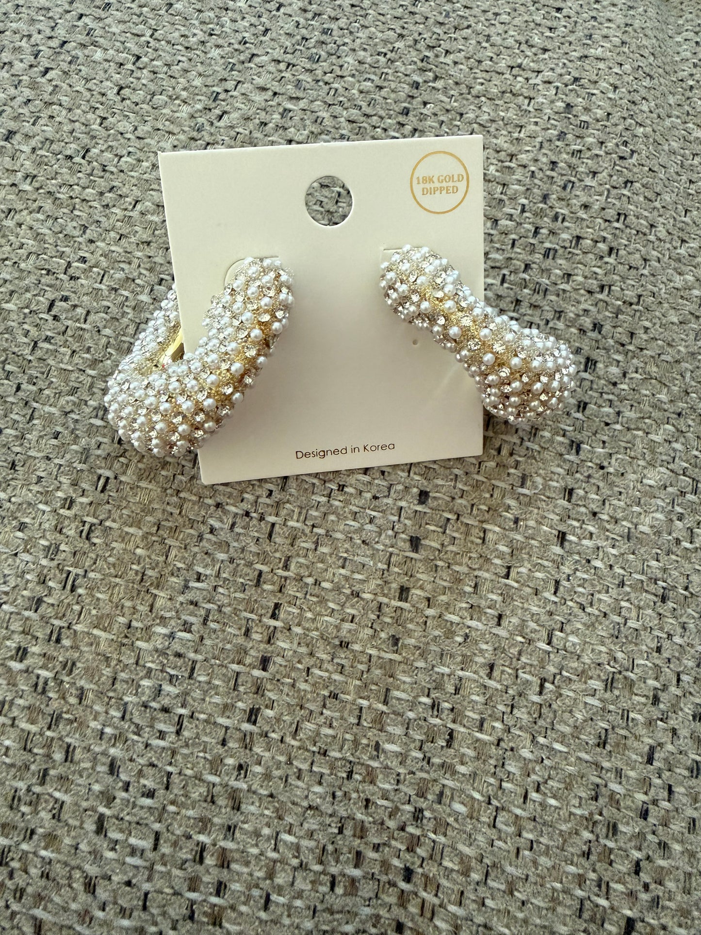 Crystal & Gold Hoops